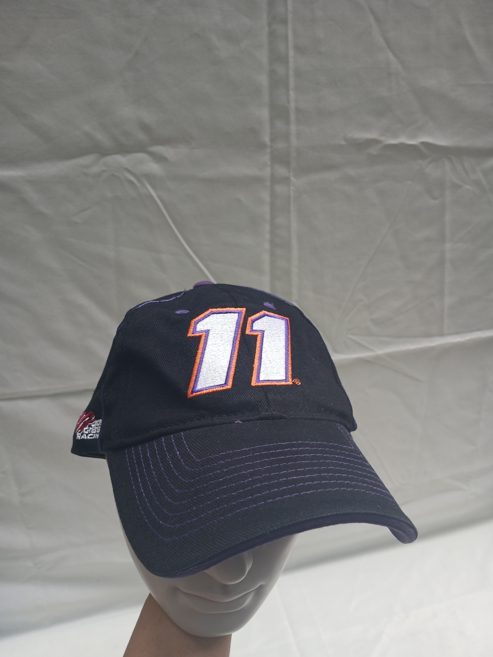 Chase Authentics Black Hat with Purple and White '11' Patch